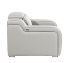 41" Light Gray Italian Leather Wall Hugger Recliner With USB  Warm Home View