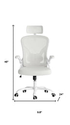 White and Black Adjustable Height Swivel Rolling Office Chair  Warm Home View