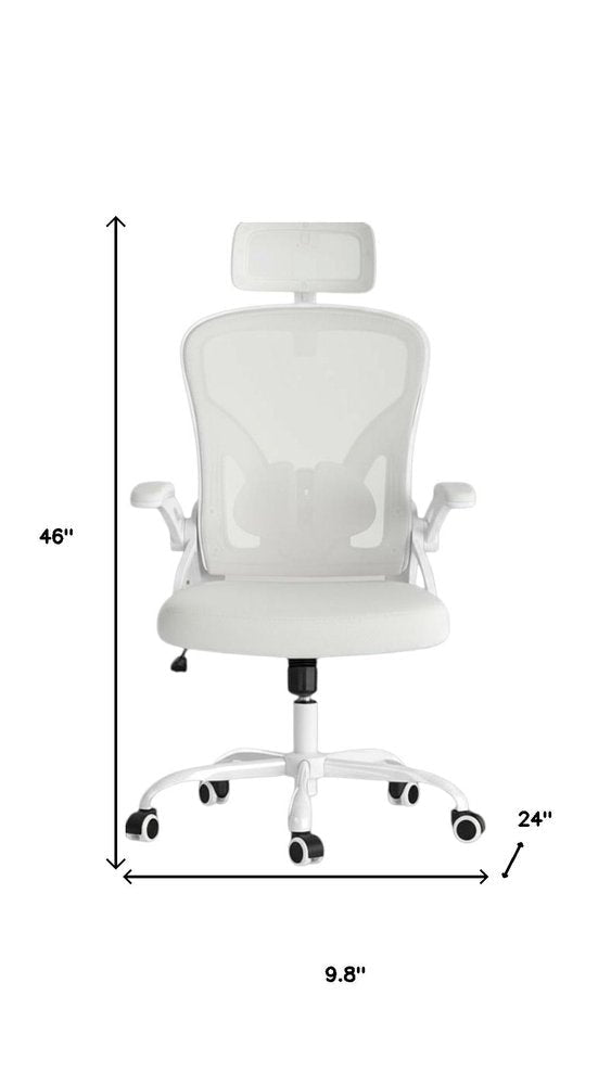 White and Black Adjustable Height Swivel Rolling Office Chair  Warm Home View