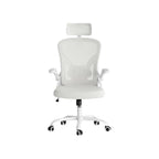 White and Black Adjustable Height Swivel Rolling Office Chair  Warm Home View