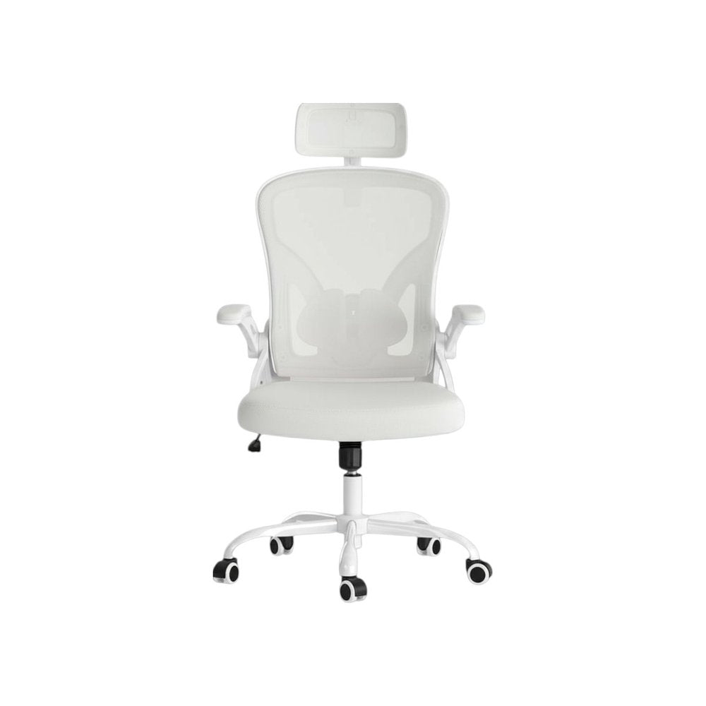 White and Black Adjustable Height Swivel Rolling Office Chair  Warm Home View