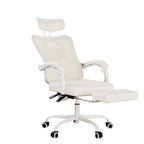White and Black Adjustable Height Swivel Rolling Office Chair  Warm Home View