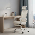White and Black Adjustable Height Swivel Rolling Office Chair  Warm Home View