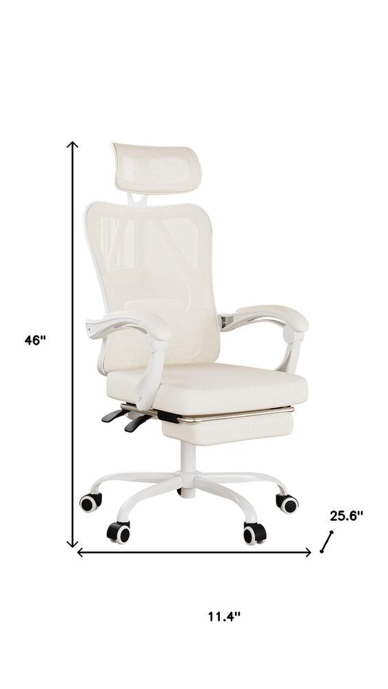 White and Black Adjustable Height Swivel Rolling Office Chair  Warm Home View
