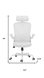 White and Black Adjustable Height Swivel Rolling Office Chair  Warm Home View