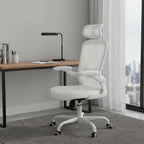 White and Black Adjustable Height Swivel Rolling Office Chair  Warm Home View
