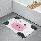 32" White Black And Pink Cotton Cow Youthful Bath Rug  Warm Home View