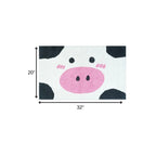 32" White Black And Pink Cotton Cow Youthful Bath Rug  Warm Home View