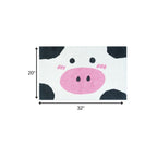 32" White Black And Pink Cotton Cow Youthful Bath Rug  Warm Home View