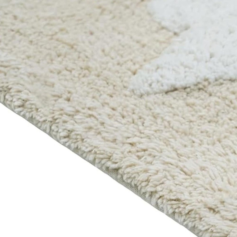32" White And Beige Cotton Clouds and Stars Youthful Bath Rug  Warm Home View