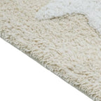 32" White And Beige Cotton Clouds and Stars Youthful Bath Rug  Warm Home View