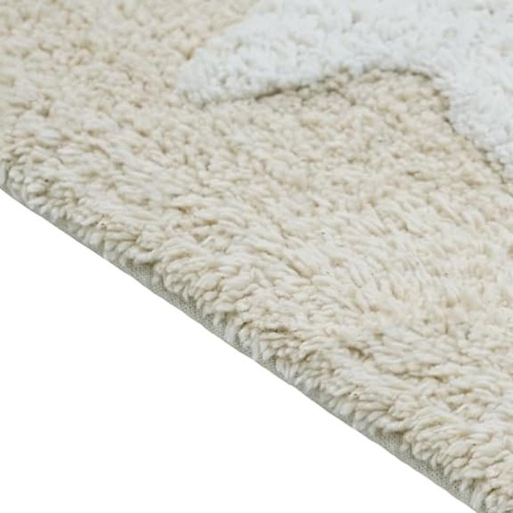 32" White And Beige Cotton Clouds and Stars Youthful Bath Rug  Warm Home View