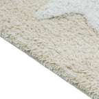 32" White And Beige Cotton Clouds and Stars Youthful Bath Rug  Warm Home View
