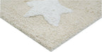 32" White And Beige Cotton Clouds and Stars Youthful Bath Rug  Warm Home View