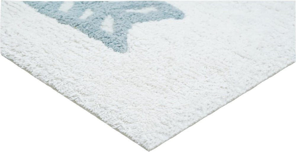32" White Purple And Green Cotton Be Happy Youthful Bath Rug  Warm Home View