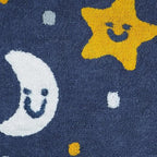 32" White Blue And Yellow Cotton Clouds and Stars Youthful Bath Rug  Warm Home View