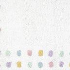32" White Purple And Pink Cotton Polka Dots Bath Rug  Warm Home View