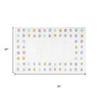 32" White Purple And Pink Cotton Polka Dots Bath Rug  Warm Home View