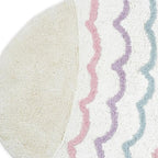 32" White Pink And Purple Cotton Fish Shaped Youthful Bath Rug  Warm Home View