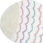 32" White Pink And Purple Cotton Fish Shaped Youthful Bath Rug  Warm Home View