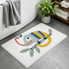 32" White And Yellow Cotton Chameleon Youthful Bath Rug  Warm Home View