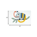 32" White And Yellow Cotton Chameleon Youthful Bath Rug  Warm Home View