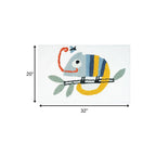 32" White And Yellow Cotton Chameleon Youthful Bath Rug  Warm Home View