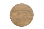 Two Piece Natural Solid Wood Round Drum Coffee And End Table Set  Warm Home View