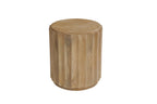 Two Piece Natural Solid Wood Round Drum Coffee And End Table Set  Warm Home View