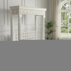 White Floral Wood Storage Bench, Flip Top, 1-Piece  Warm Home View