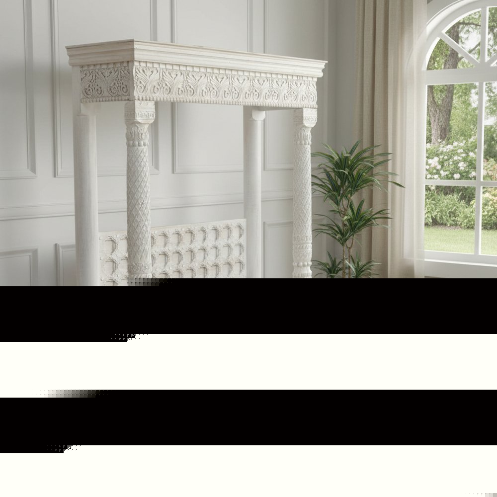 White Floral Wood Storage Bench, Flip Top, 1-Piece  Warm Home View