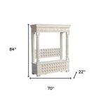 White Floral Wood Storage Bench, Flip Top, 1-Piece  Warm Home View
