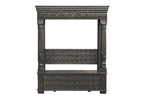 Black Floral Wood Storage Bench, Flip Top, 1-Piece  Warm Home View