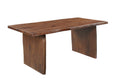 Seven Piece Brown Solid Wood Dining Set with Six Chairs  Warm Home View