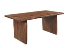 Seven Piece Brown Solid Wood Dining Set with Six Chairs  Warm Home View