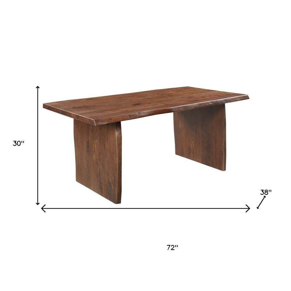 Seven Piece Brown Solid Wood Dining Set with Six Chairs  Warm Home View
