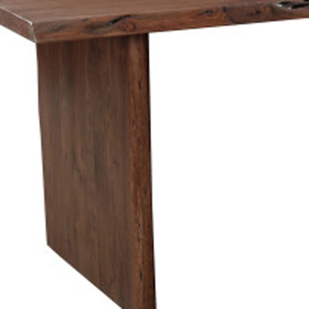 Nine Piece Brown Solid Wood Dining Set with Eight Chairs  Warm Home View