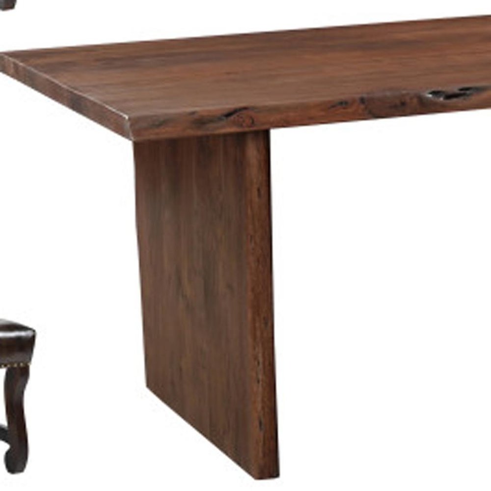 Nine Piece Brown Solid Wood Dining Set with Eight Chairs  Warm Home View