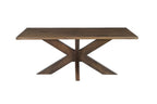 Seven Piece Brown Solid Wood Dining Set with Six Chairs  Warm Home View