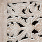 52" White Solid Wood Floral Ottoman With Storage  Warm Home View