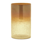 Set of Two Gold Glass Tabletop Pillar Candle Holders  Warm Home View