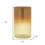 Set of Two Gold Glass Tabletop Pillar Candle Holders  Warm Home View