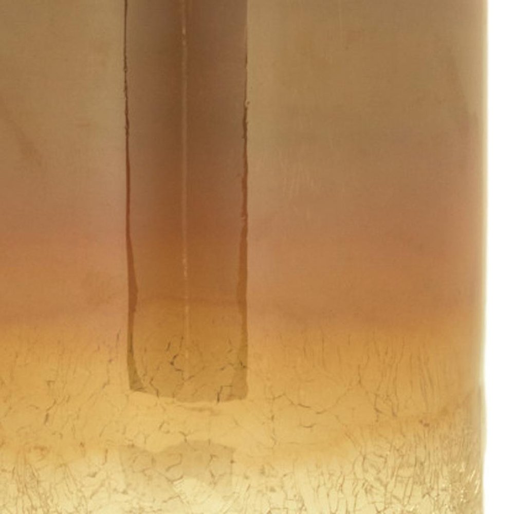 Set of Two Gold Glass Tabletop Pillar Candle Holders  Warm Home View