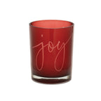Set of Two Red Snowflake Glass Tabletop Votive Candle Holders  Warm Home View