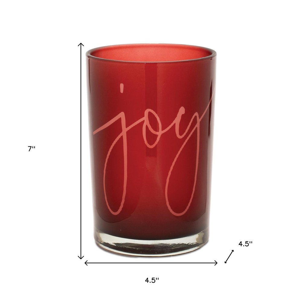 Set of Two Red Snowflake Glass Tabletop Votive Candle Holders  Warm Home View