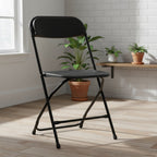 Set of Six Black Metal Outdoor Folding Stacking Dining Chairs  Warm Home View