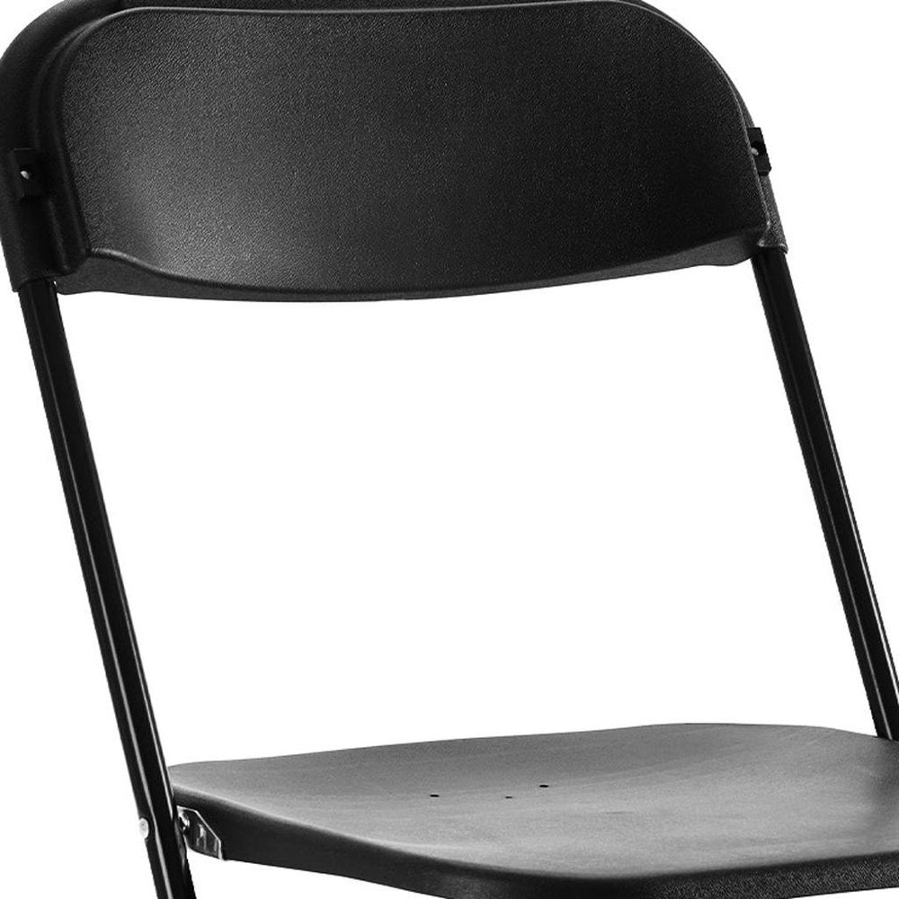 Set of Six Black Metal Outdoor Folding Stacking Dining Chairs  Warm Home View