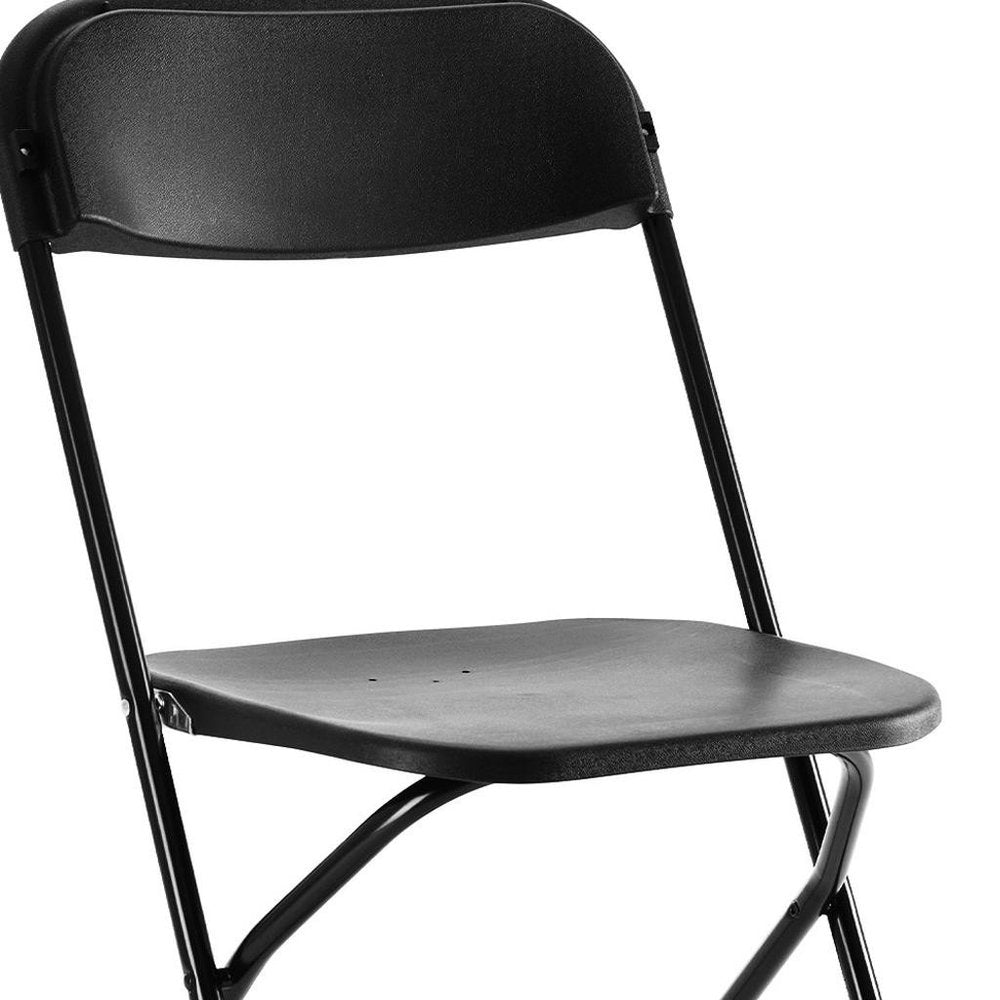 Set of Six Black Metal Outdoor Folding Stacking Dining Chairs  Warm Home View