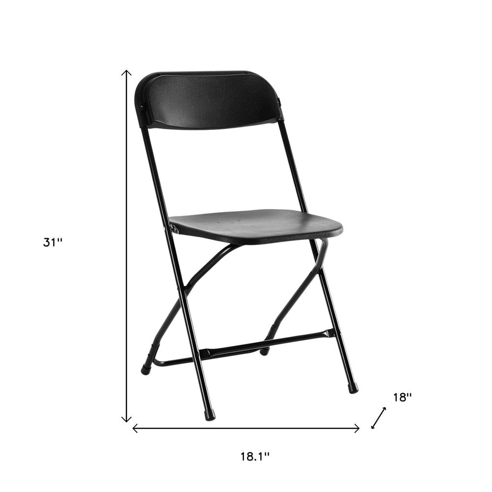 Set of Six Black Metal Outdoor Folding Stacking Dining Chairs  Warm Home View