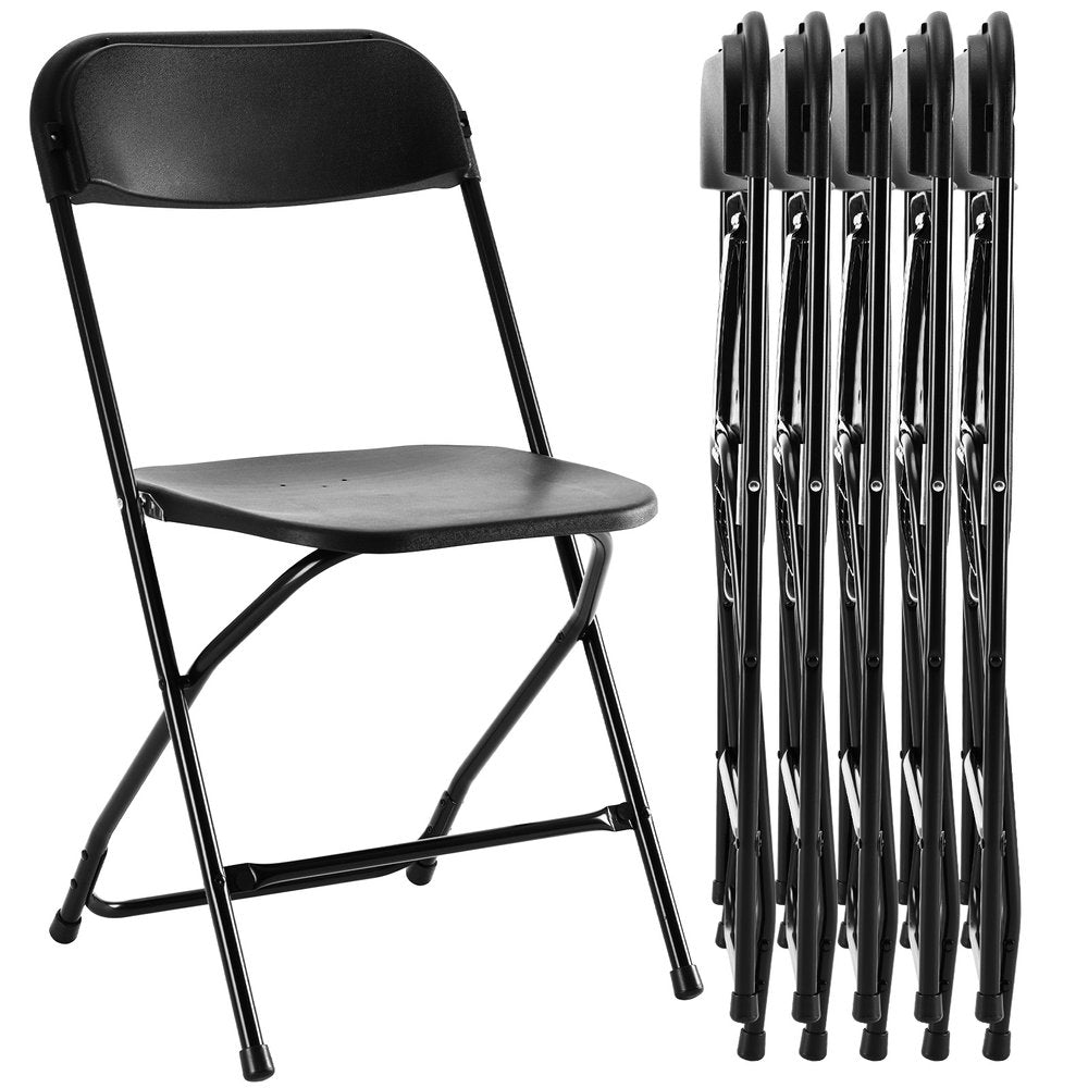 Set of Six Black Metal Outdoor Folding Stacking Dining Chairs  Warm Home View